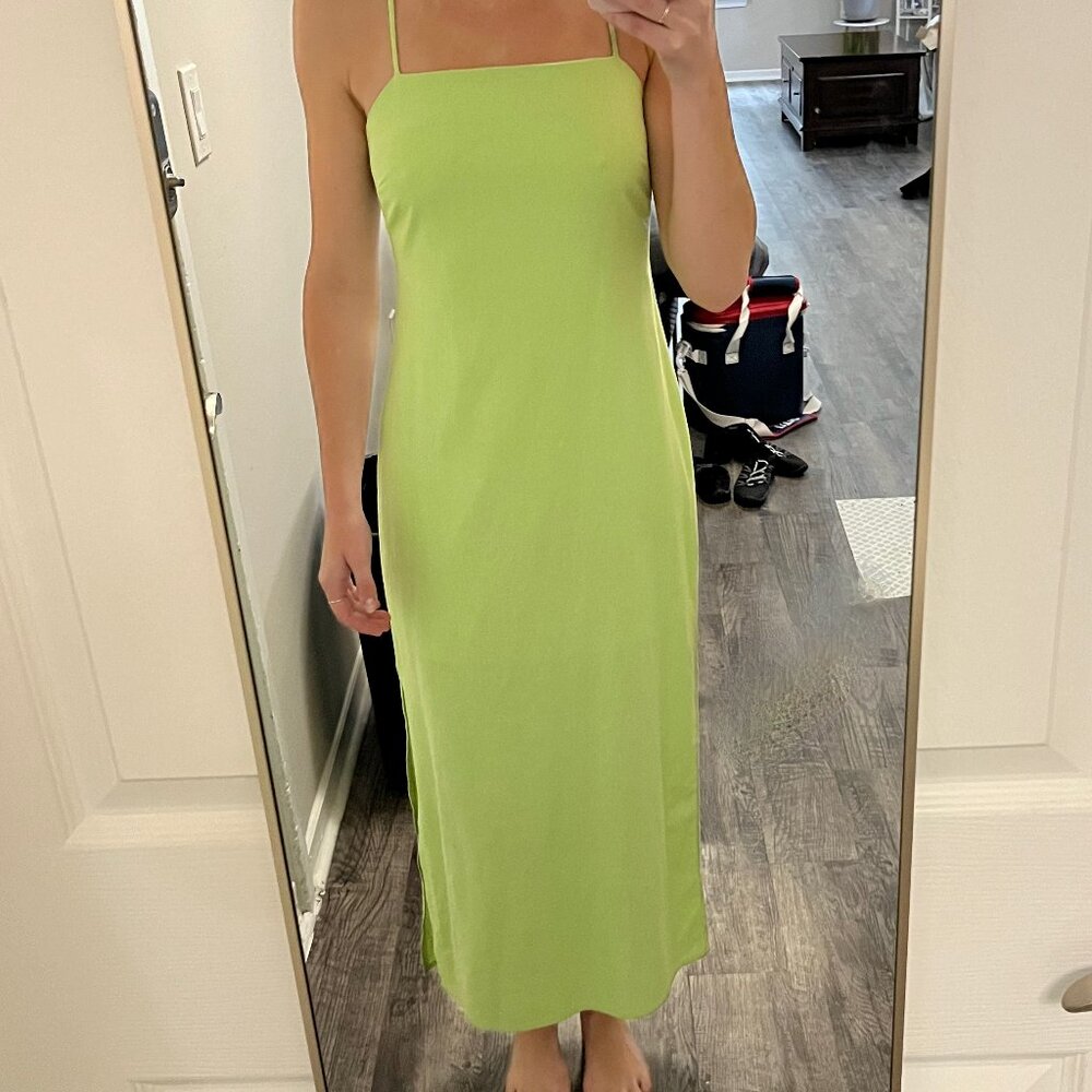 neon green midi dress Le Lis shortsleeve dress